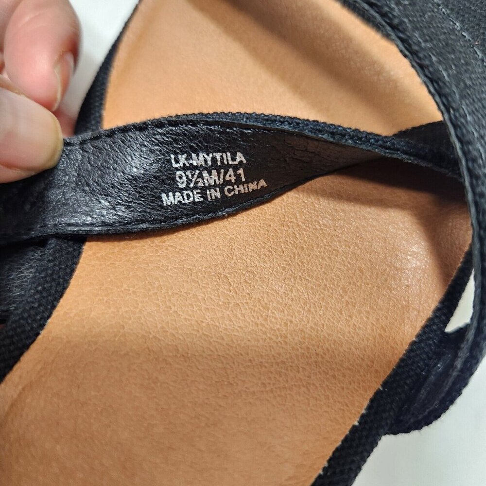 Lucky Brand Wedges Women Mytila Espadrille Wedge Sandals  Size 9.5 M Black 5 - Picture 10 of 11